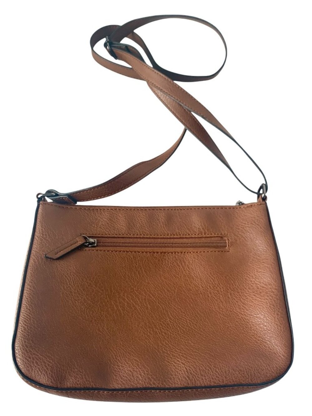 Vintage Roots Brown Crossbody Bag Faux Leather Long Strap - Picture 7 of 9